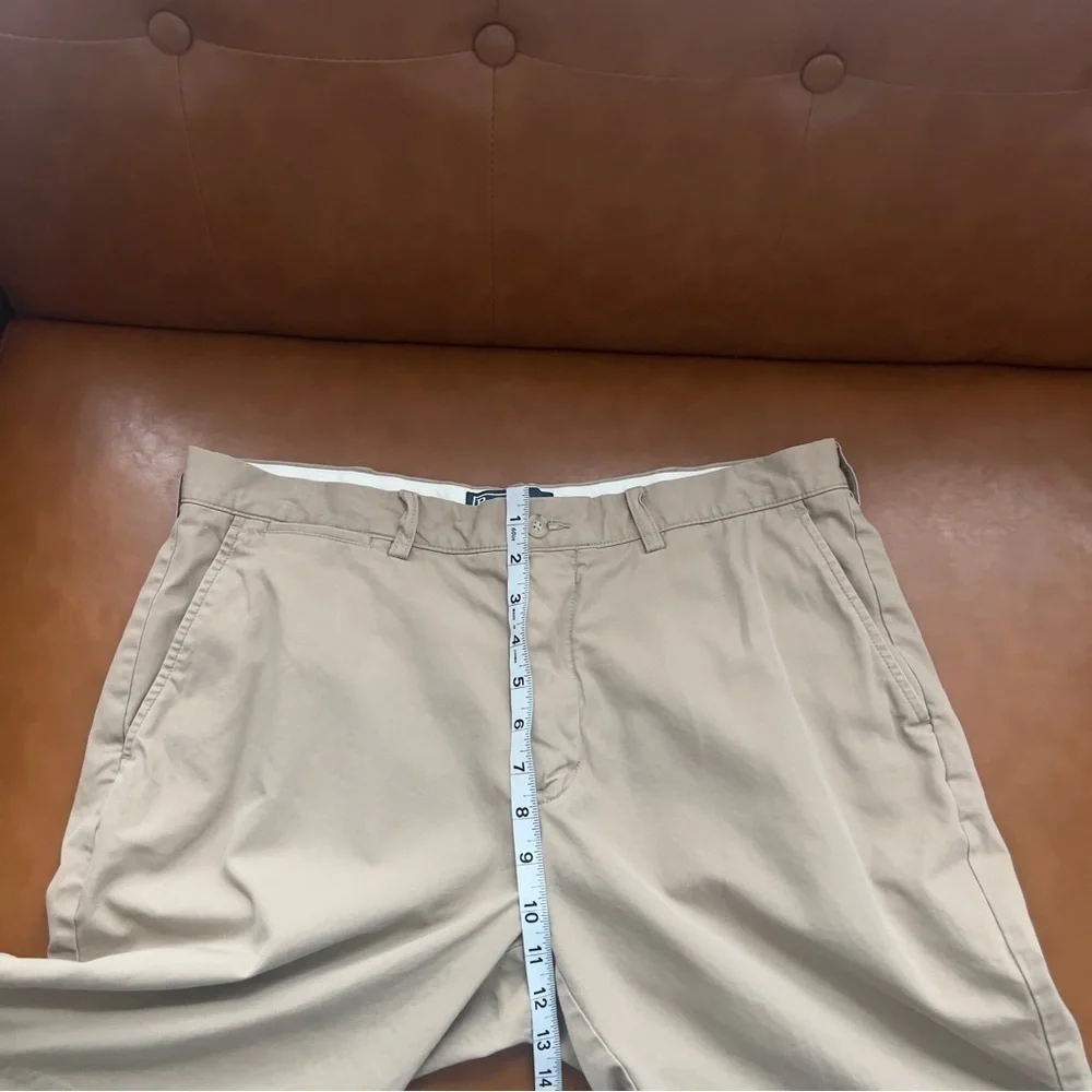 Polo Ralph Lauren Logo Prepster Golf Chino Shorts Tan 36 Cotton Preppy Classic